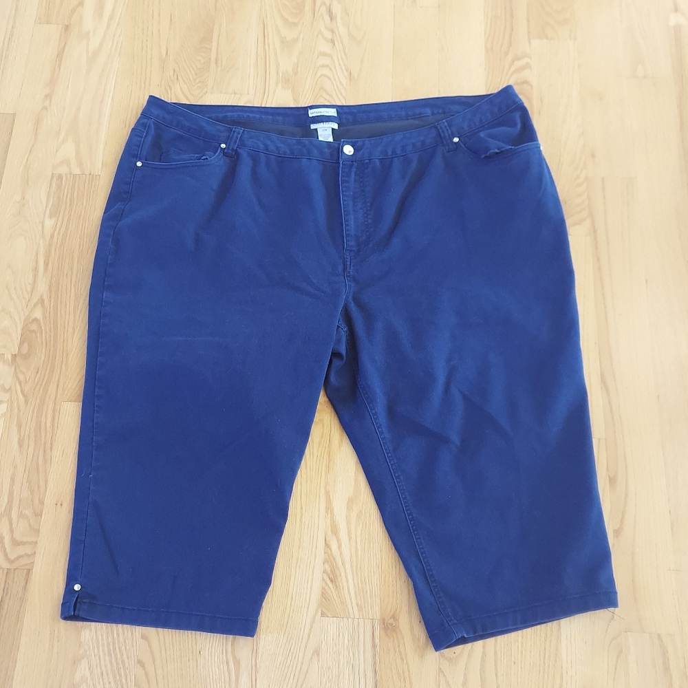 Catherines Womens sateen stretch capri pants plus